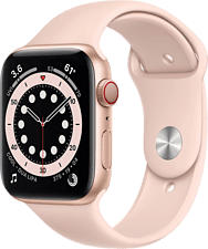 APPLE Watch Series 6 (GPS + Cellular) 44 mm - Smartwatch (140 - 220 mm, Fluorelastomer, Gold/Sandrosa)