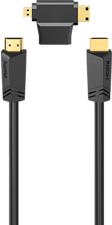 HAMA 205162 HS HDMI M/M 1.5M & HDMI ADP - Cavo HDMI (Nero)