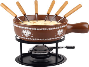 NOUVEL 403807 Hirsch-Herz - Set à fondue au fromage (Marrone)