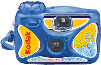 KODAK FUN SPORT 27EXP. 800 ISO - Wasserdichte Einwegkamera (Blau/Gelb)