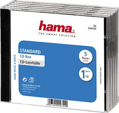 HAMA Coffret pour CD, transparent (pack de 5) - Boîtier vide CD (Noir/transparent)
