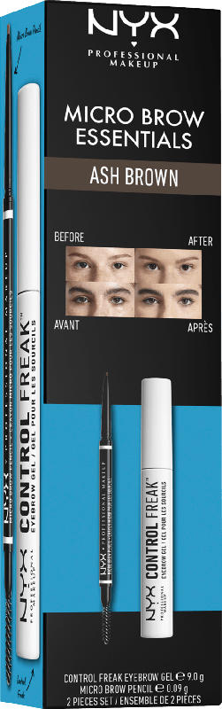 NYX PROFESSIONAL MAKEUP Augenbrauen Set Micro Brow Essentials Ash Brown