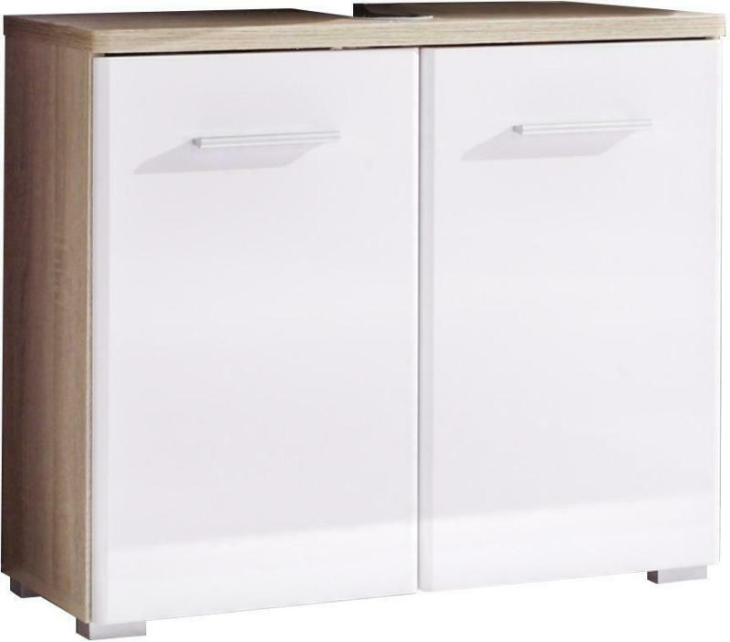 Waschbeckenunterschrank in Weiss/Sonoma Eiche 'Barolo'