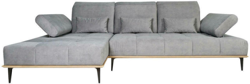 Wohnlandschaft in Holz, Textil Grau