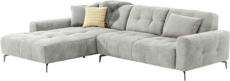 Wohnlandschaft in Textil Grau, Hellgrau