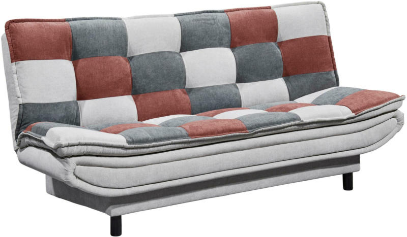 Schlafsofa in Beerenfarbe/Grau ca. 118x188 cm Schlaffunktion
