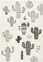 mömax Hochflorteppich Mo Play Kaktus in Dunkelgrau ca. 133x190cm