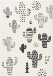 Hochflorteppich Mo Play Kaktus in Dunkelgrau ca. 133x190cm