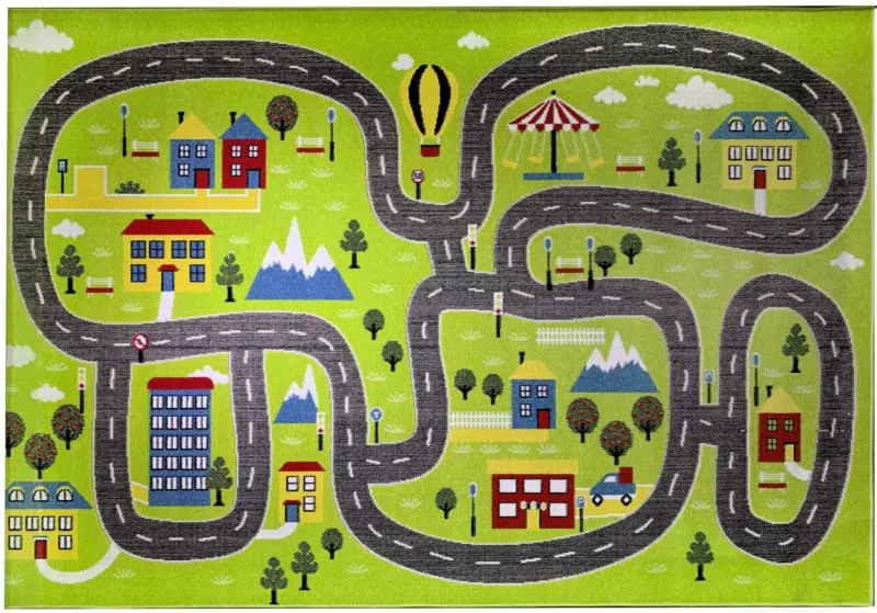 Hochflorteppich Play Straße in Multicolor ca. 133x190cm