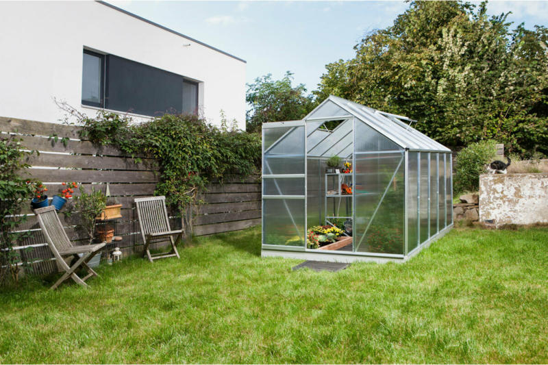 Gewächshaus „Venus 6200 HKP“, 6,2m², 4mm, Hohlkammerplatte, silber silber | 6,2 m² | Hohlkammerplatte | 4 mm