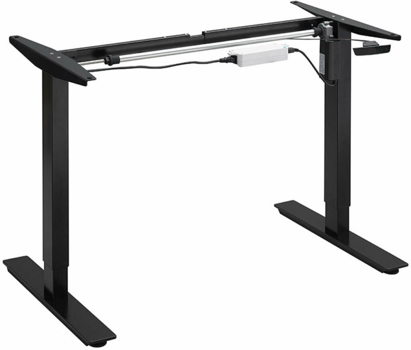 Elektrisch höhenverstellbares Tischgestell mit Einzelmotor, Schwarz, 65,5-115,5 cm Höhe schwarz