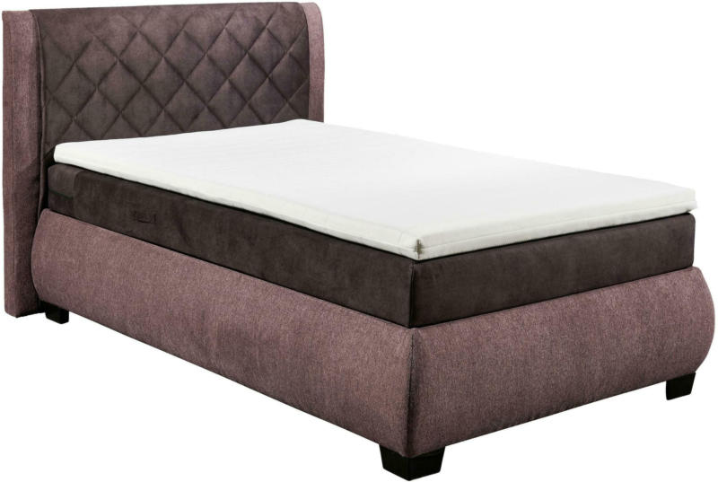 Boxspringbett in Aubergine ca. 120x200 cm 'Ribera'
