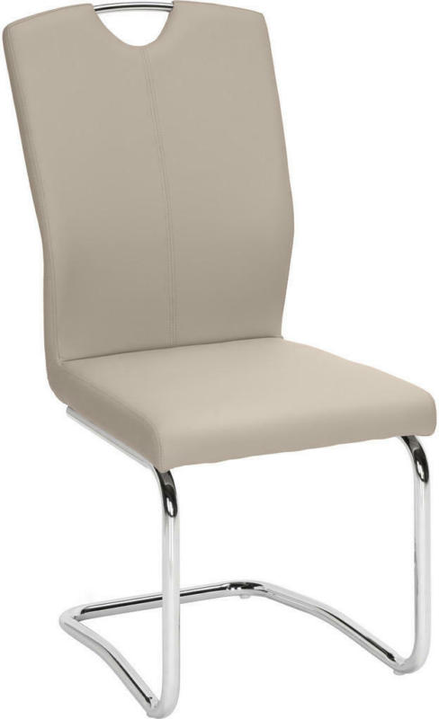 Schwingstuhl in Metall, Textil Braun, Chromfarben