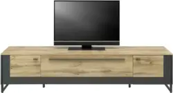 TV-Element in Schwarz/Eichefarben