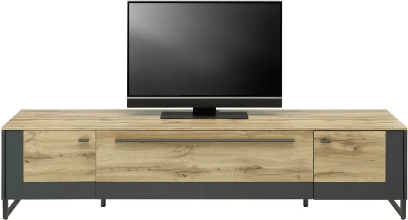 TV-Element in Schwarz/Eichefarben