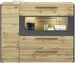 Highboard in Eiche-/Schieferfarben