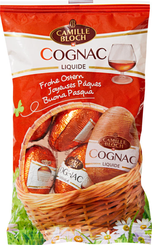 Petits œufs Camille Bloch Cognac , avec cognac liquide