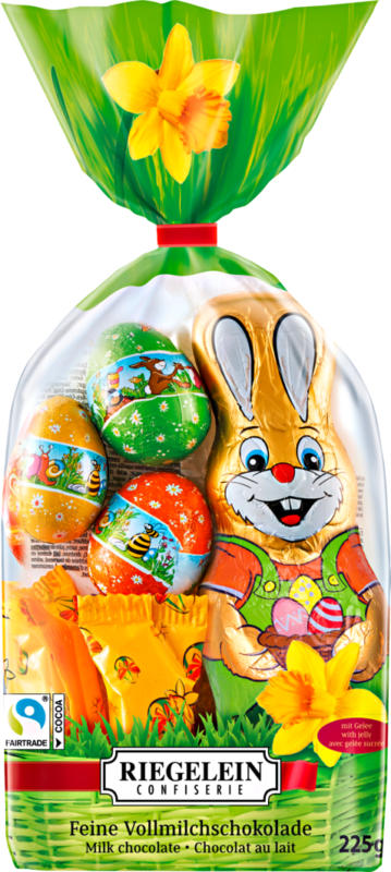 Riegelein Osterbeutel 30% Kakao, assortiert , 225 g