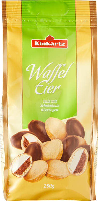 Gaufrettes ovoïdes enrobées de chocolat noir Kinkartz , 250 g