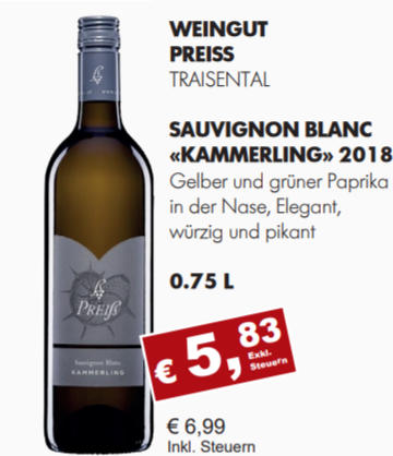 2018 Sauvignon Blanc "Kammerling"