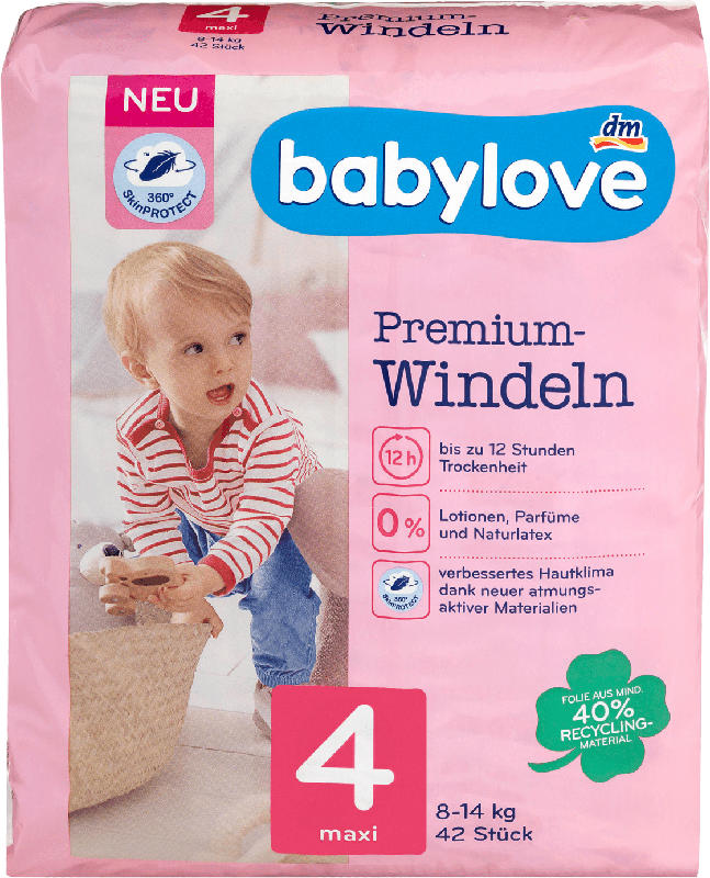 babylove Windeln Premium Gr. 4, Maxi, 8-14 kg