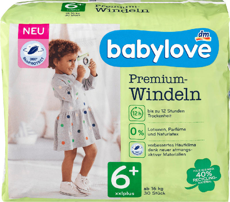 babylove Windeln Premium Gr. 6+, XXLPlus, 16+ kg