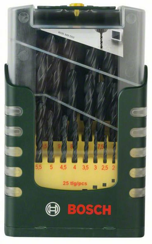 Metallbohrer-Set, HSS-R, 25-teilig