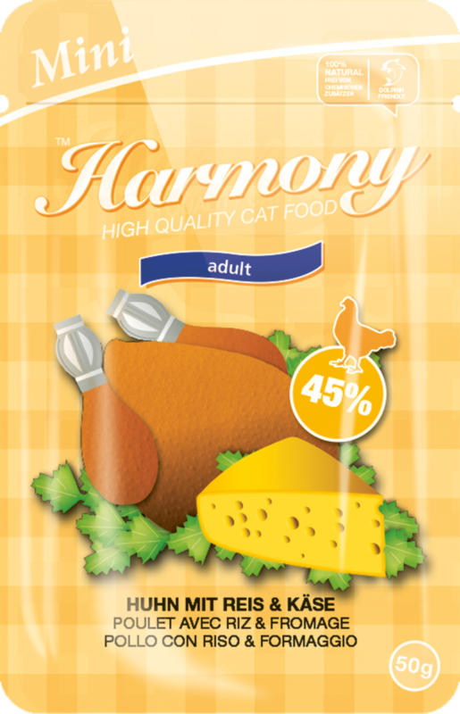 Harmony Cat Adult Mini Poulet avec Riz & Fromage 50g