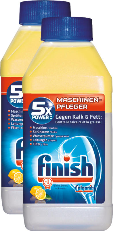 Entretien machine Citron Finish Calgonit, pour lave-vaisselle, 2 x 250 ml
