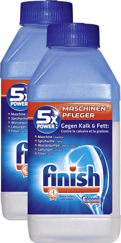 Entretien machine Regular Finish Calgonit, pour lave-vaisselle, 2 x 250 ml
