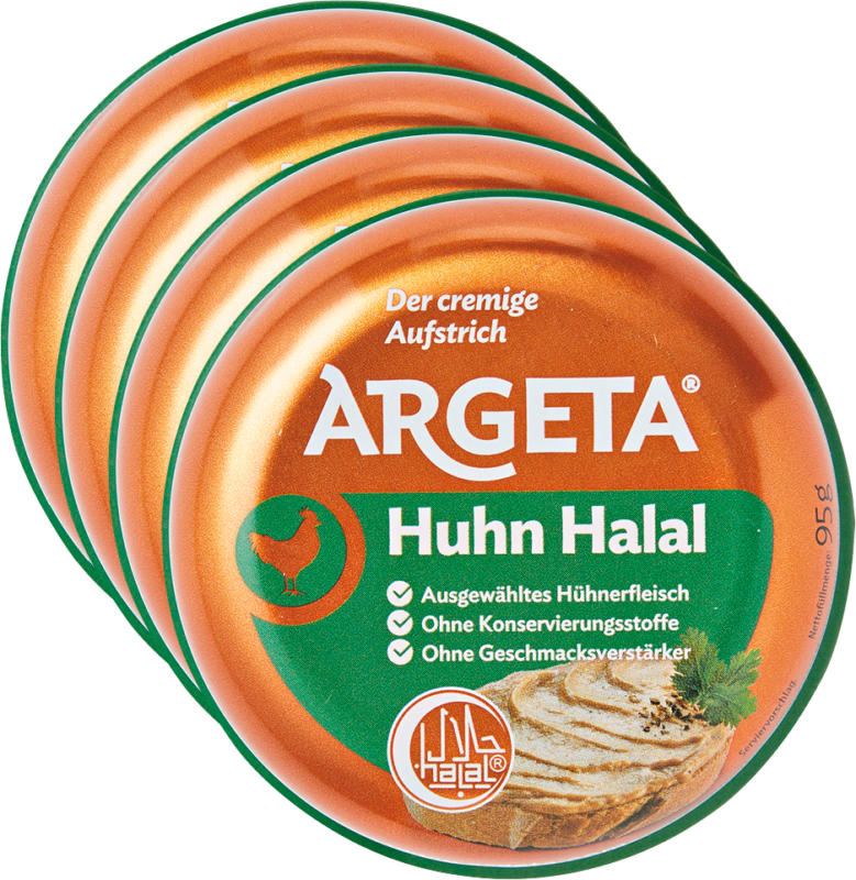 Crema da spalmare Argeta, Pollo halal, 4 x 95 g