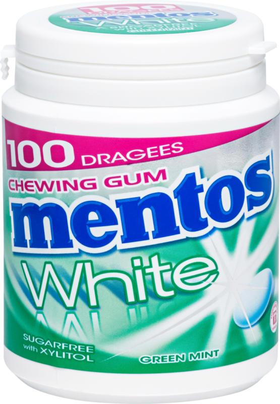 Mentos Chewing Gum, White Green Mint, 150 g
