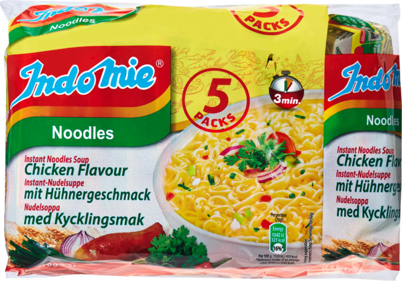 Indomie Instantnudeln , Poulet, 5 x 70 g