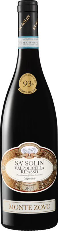 Monte Zovo Sa' Solin Ripasso della Valpolicella DOC Superiore, 2018, Vénétie, Italie, 75 cl