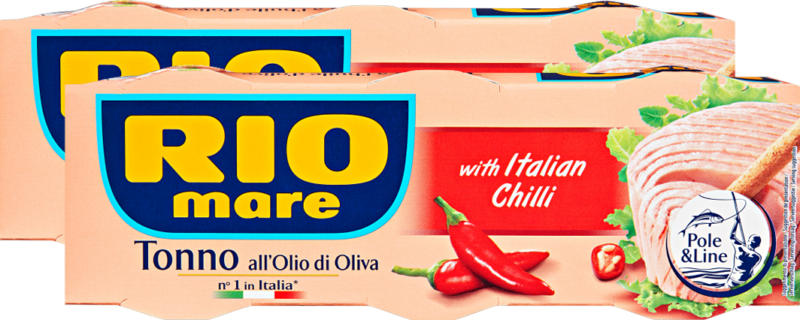 Rio Mare Thunfisch in Olivenöl , mit Chili, 6 x 80 g