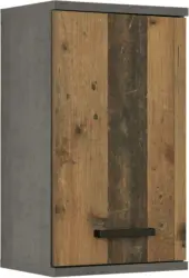 Oberschrank in Dunkelgrau/Braun