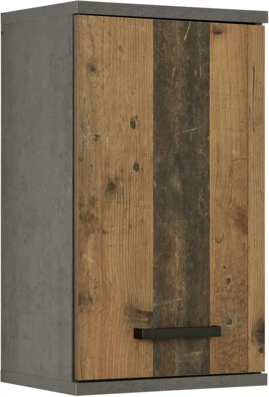 Oberschrank in Dunkelgrau/Braun