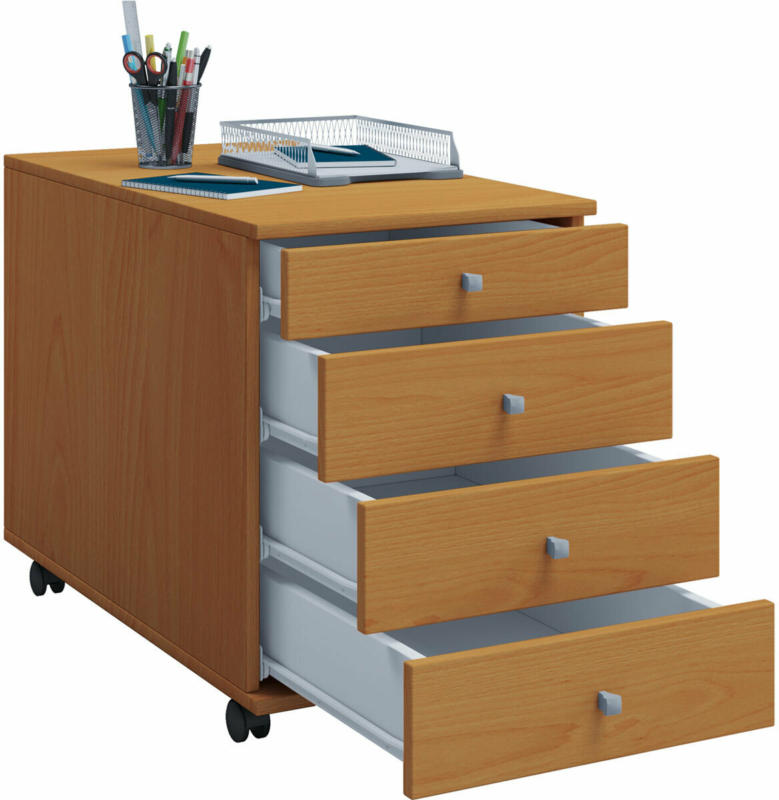 Rollcontainer „Lona Maxi", Buche/weiß
