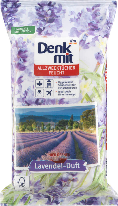 Denkmit Feuchte Allzwecktücher Lavendel