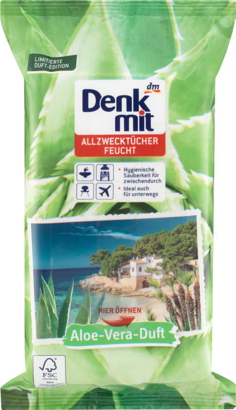 Denkmit Feuchte Allzwecktücher Aloe Vera