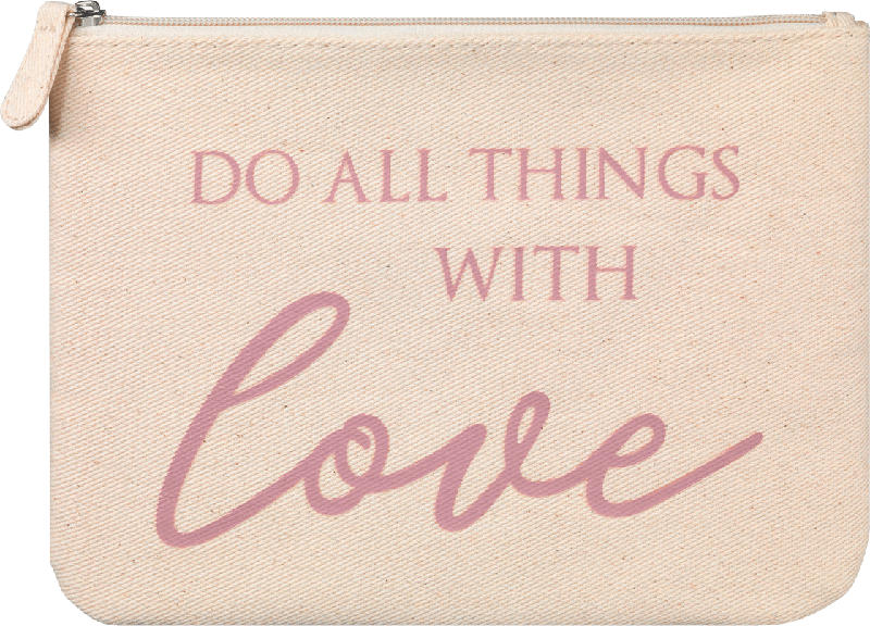 Dekorieren & Einrichten Schminktasche 'do all the things with love' creme