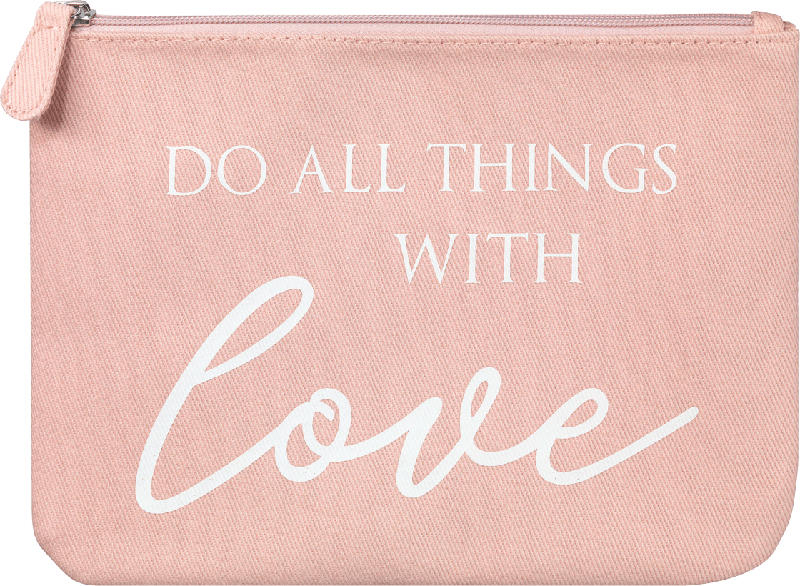 Dekorieren & Einrichten Schminktasche 'do all the things with love' rosa