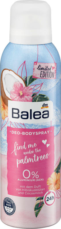 Balea Deospray find me under the palmtrees@