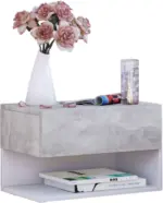 mömax Nachtkästchen in Grau/Weiß 'Dormal'