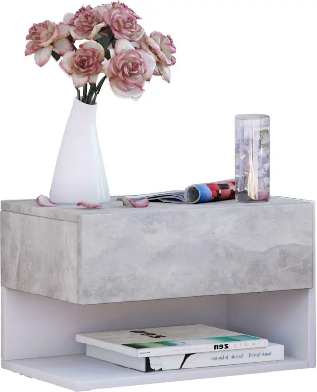 Nachtkästchen in Grau/Weiß 'Dormal'