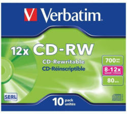 Verbatim CD-RW 80 12F 10er Pack CD-Rohlinge