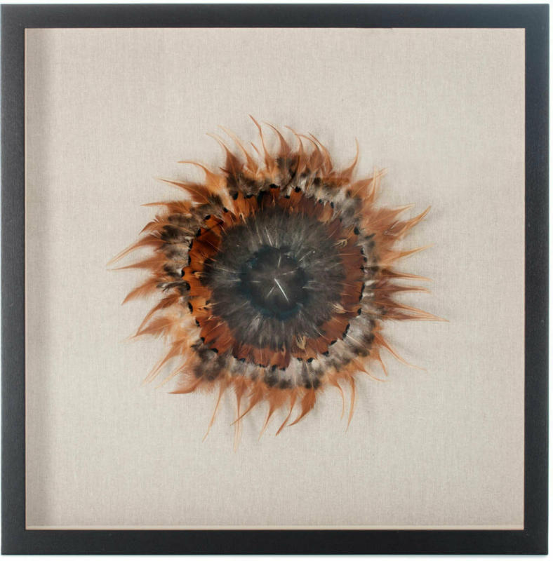 Feder-Wandbild „Federschmuck I“, 60x60 cm