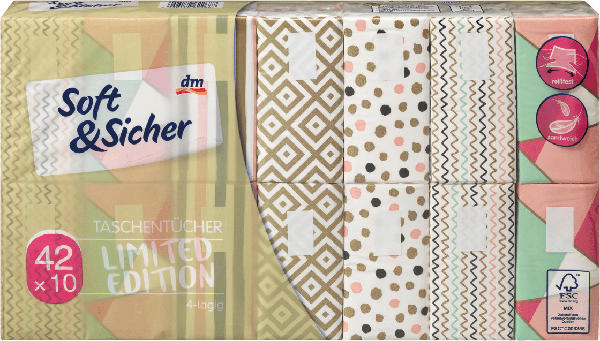 Soft&Sicher Taschentücher Design 4lagig 42x10