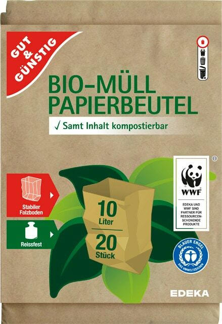 Gut & Günstig Bio-Müll-Papierbeutel