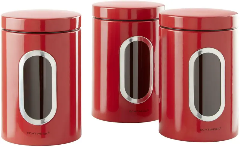 Vorratsdosenset in rot, 3-teilig